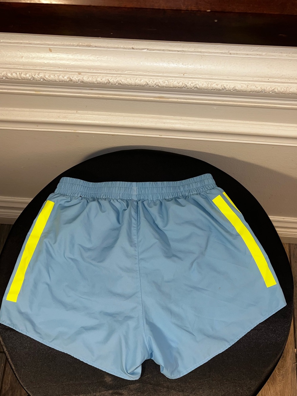 adidas Light Blue Athletic Shorts with Neon Yellow Accents size medium - Picture 7 of 10